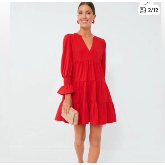 Pomander Place Dresses & Skirts - POMANDER PLACE TUCKERNUCK Red Crepe Kenzo Dress Size xSmall